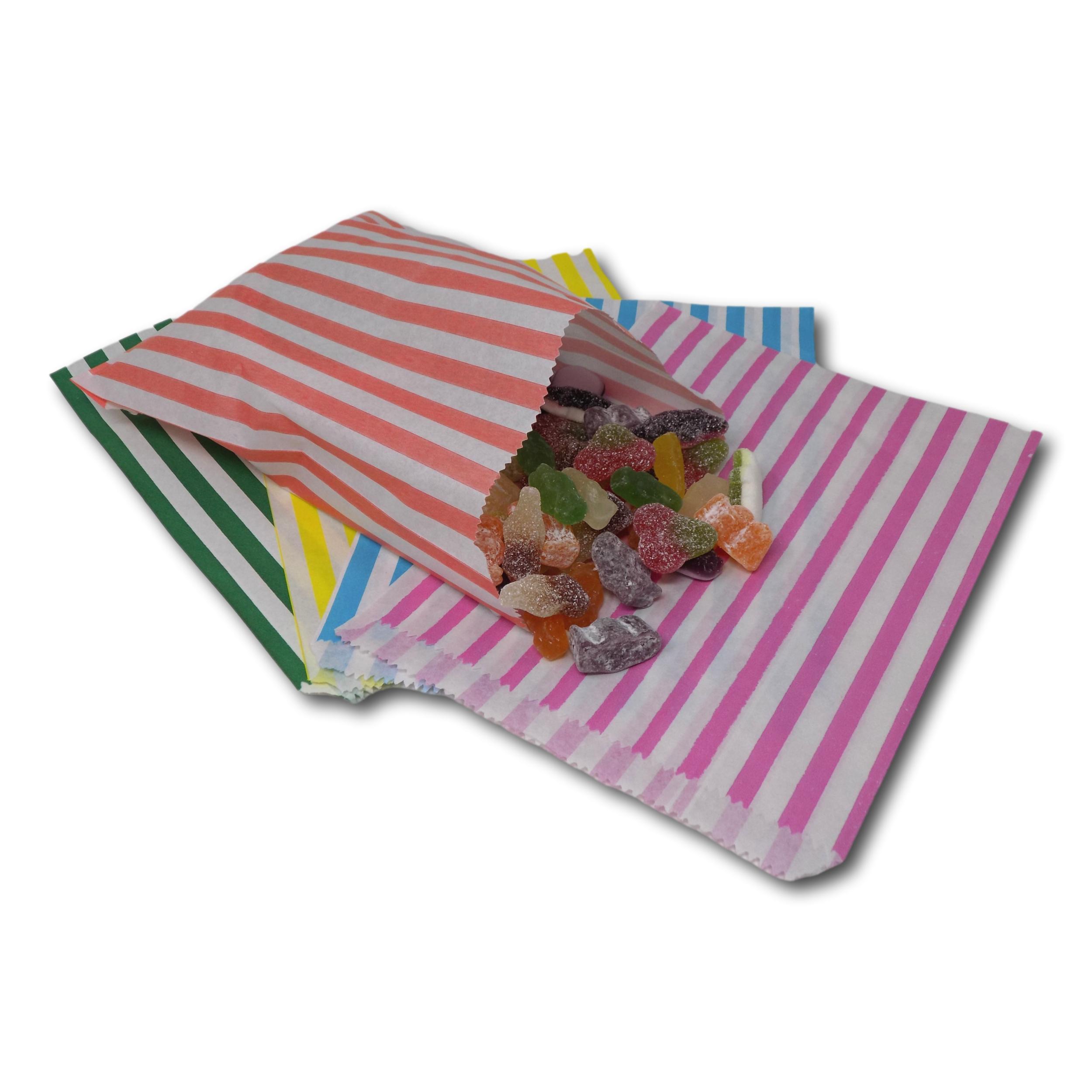 Paper Bags - 7'' x 9'' - Candy Stripe (Pack of 1,000)